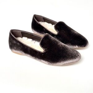 NEW Birdies The Starling Charcoal Faux Fur Loafers - Size 8.5 🖤✨👟